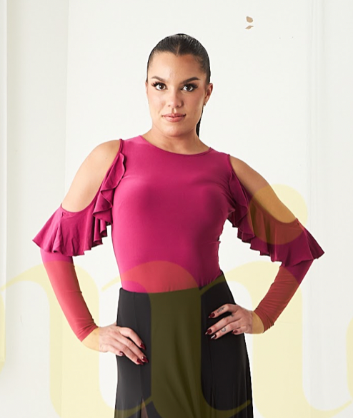 Angelique Ruffle Top - Berry