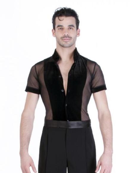 Theodore Shirt - Black Mesh/Black Velvet