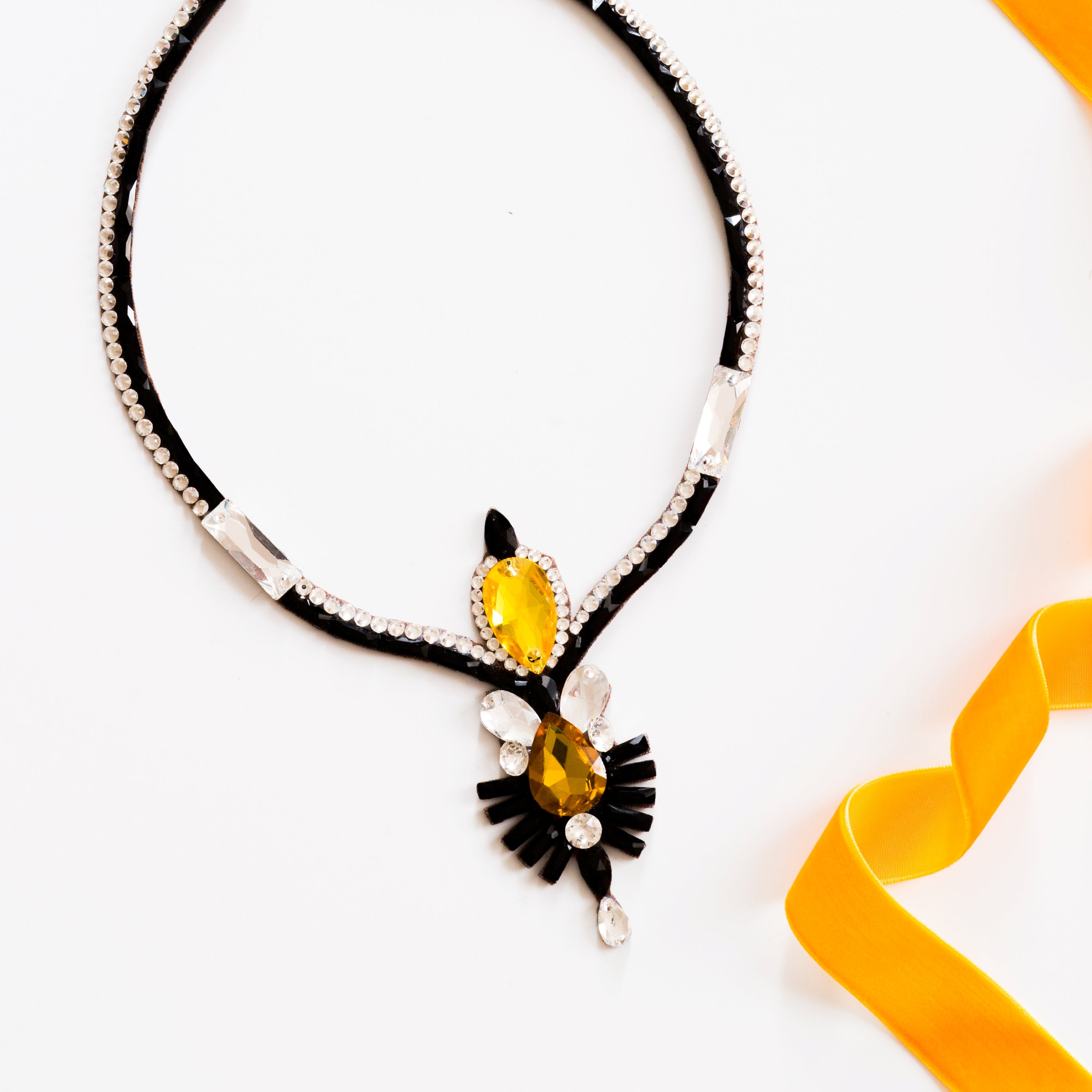 Tahiti Necklace - Crystal, Citrine & Jet