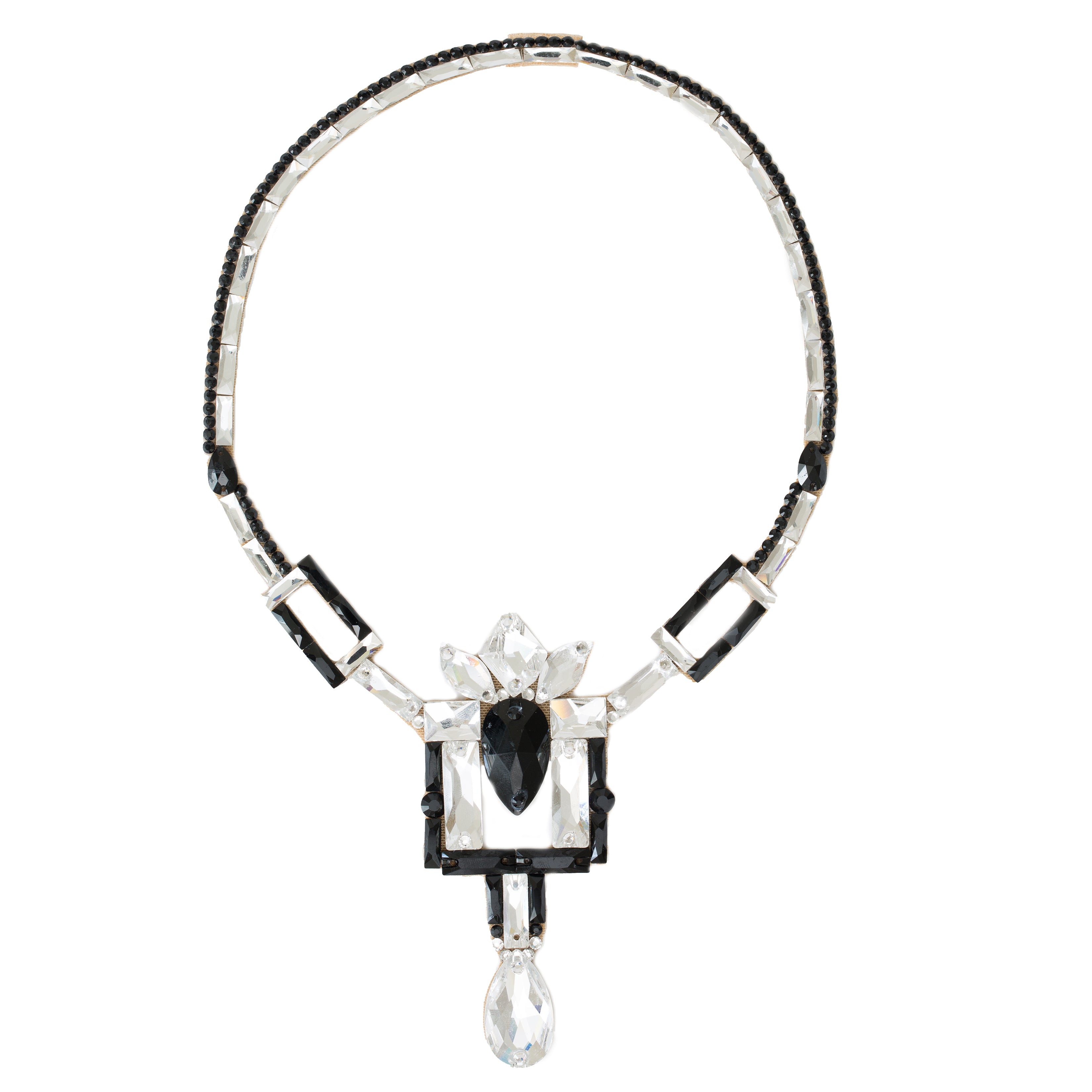 Vienna Necklace - Jet & Crystal