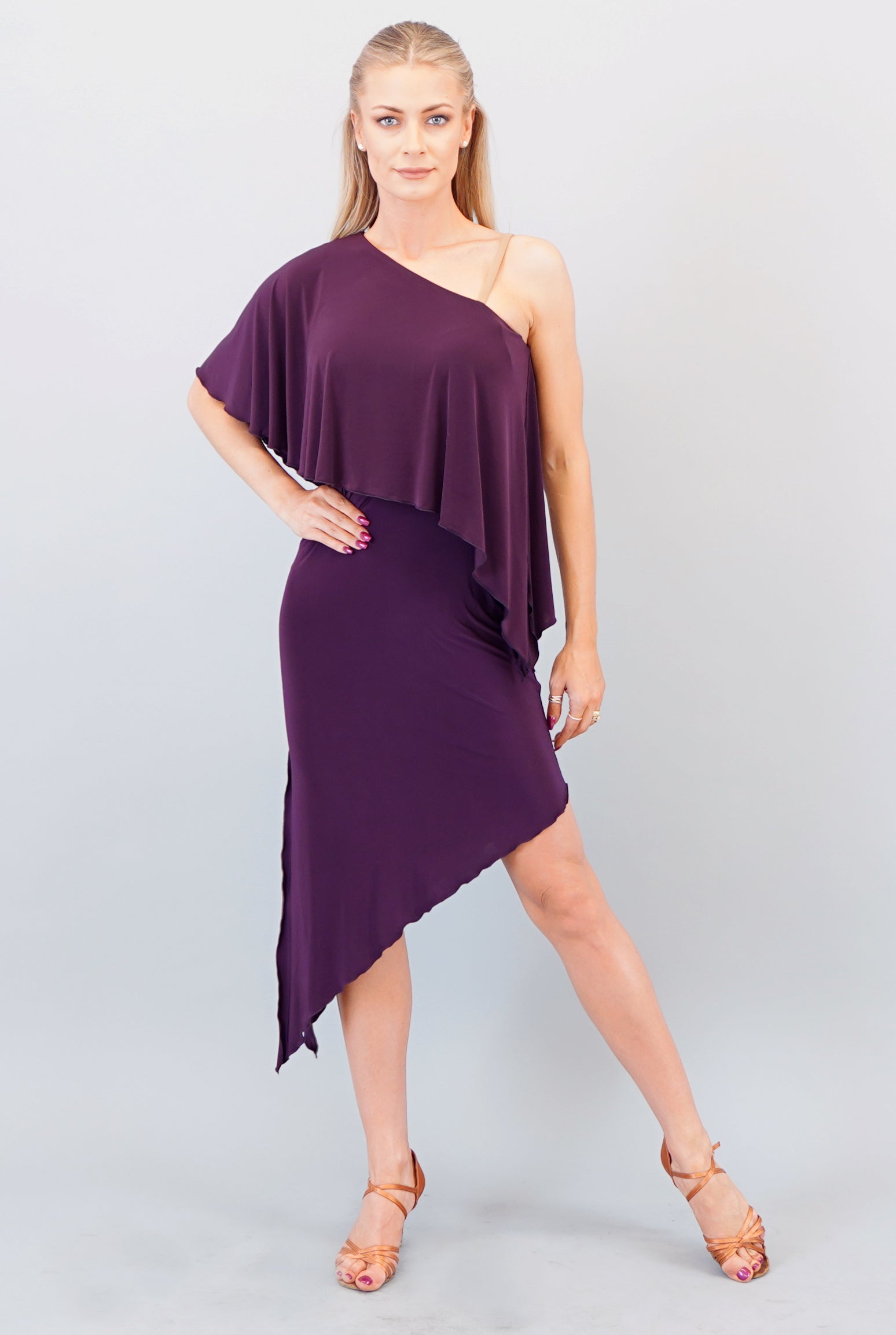 Nia Latin Dress- Plum